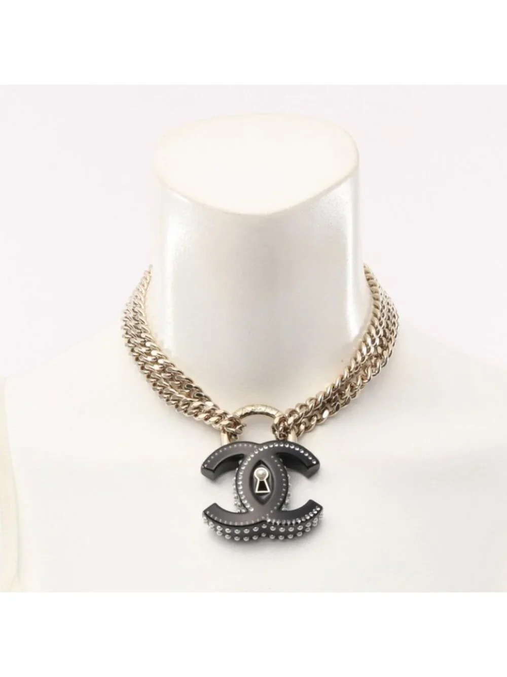 Chanel Choker CC Logo Padlock Motif Necklace